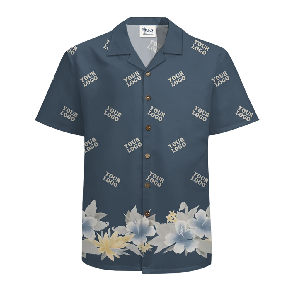 Custom Floral Hawaiian Shirts With Company Logo