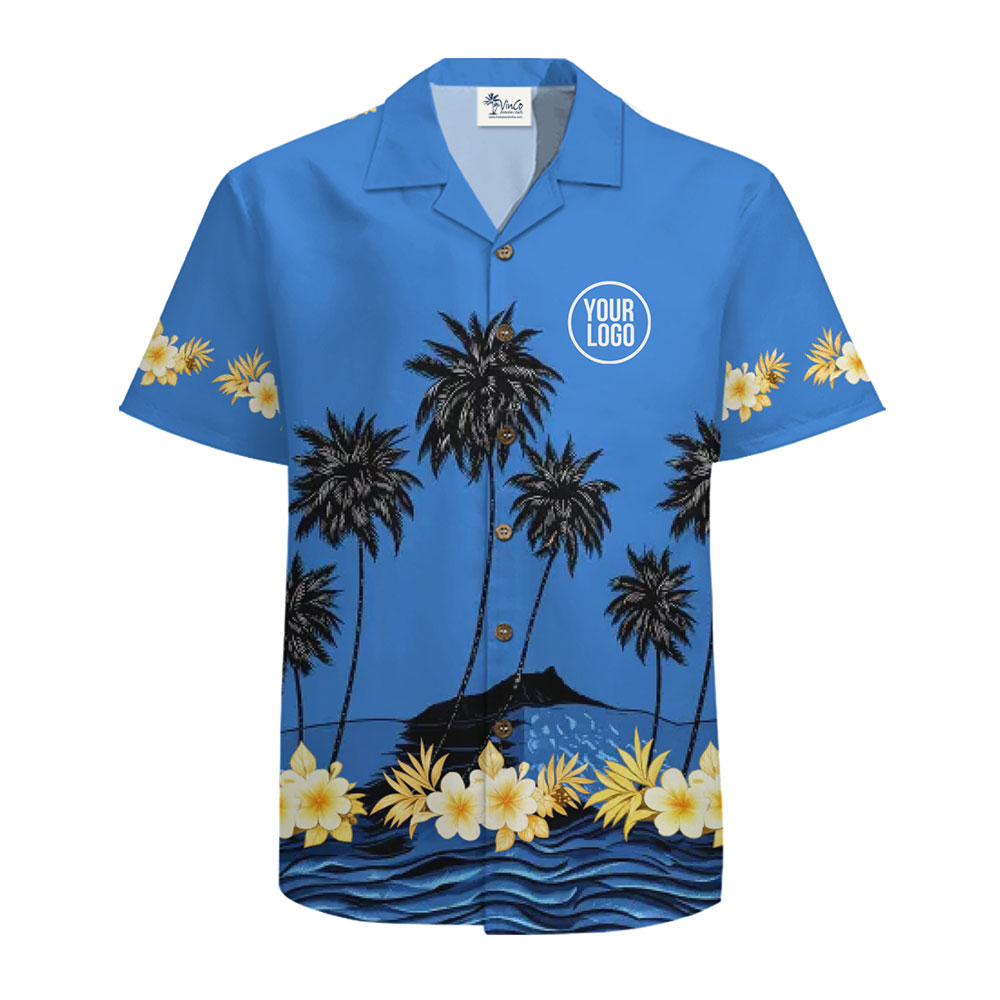 Personalized Tropical Shirt with Stunning Sunset and Floral Designs