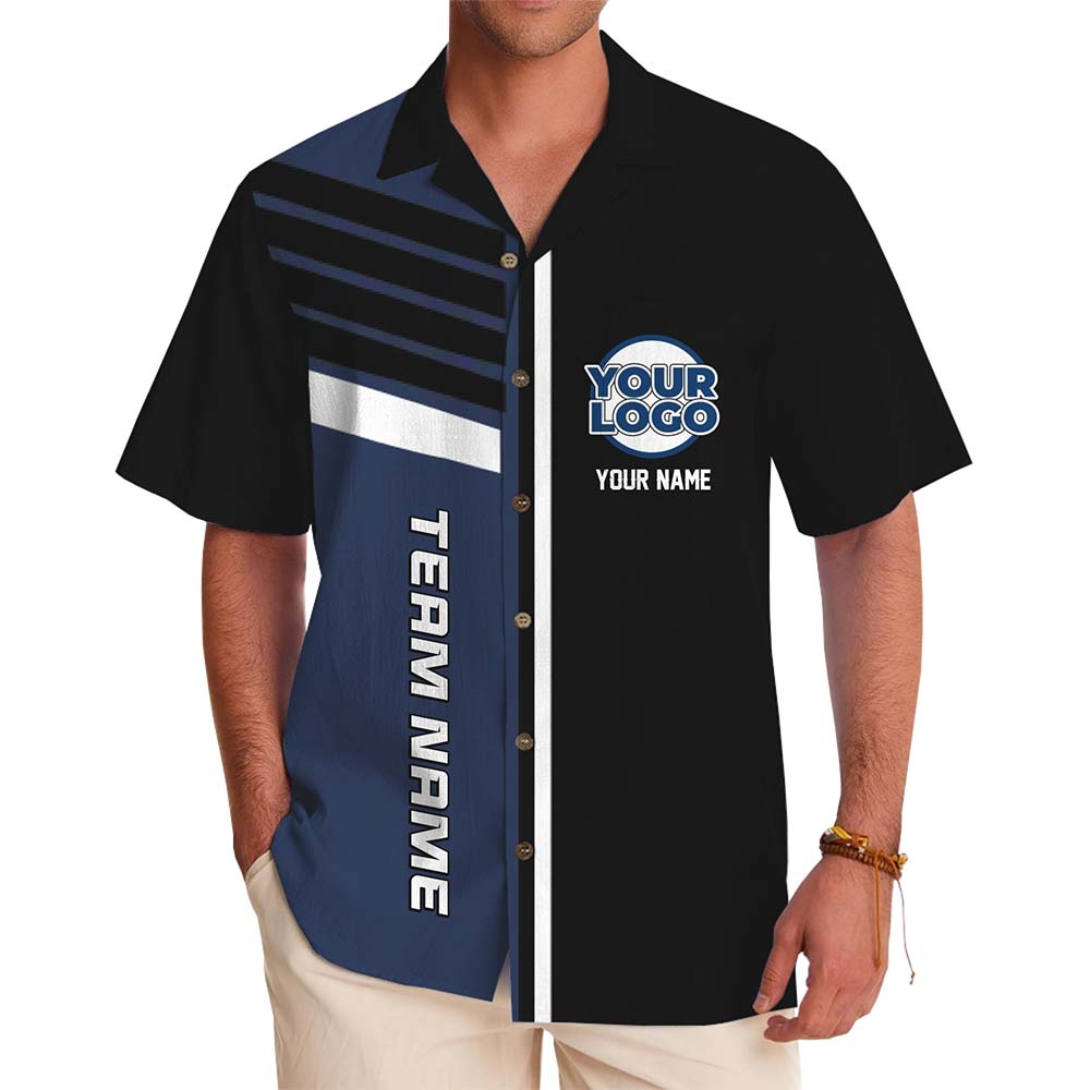 Custom Vertical Name And Logo Hawaiian Shirt - variant image 1
