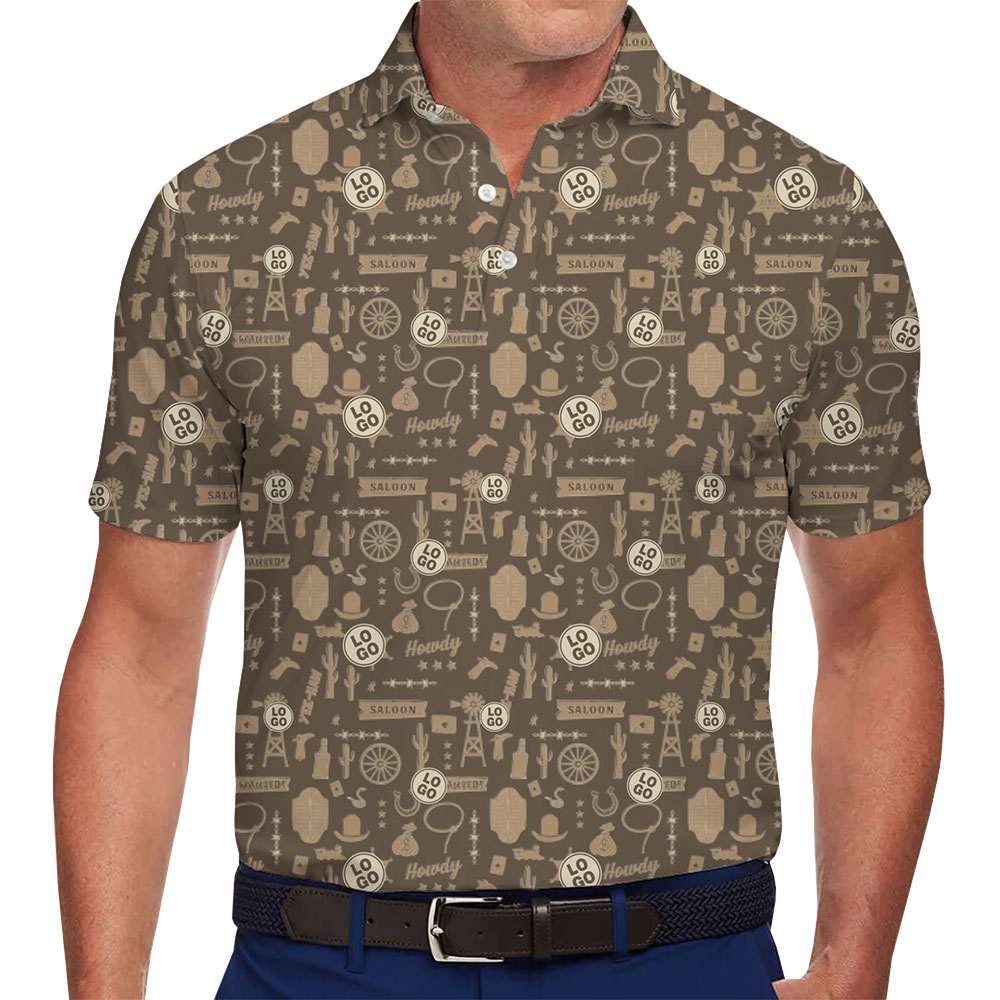 Rustic Logo Polo with Saloon-Inspired Western Patterns - variant image 1