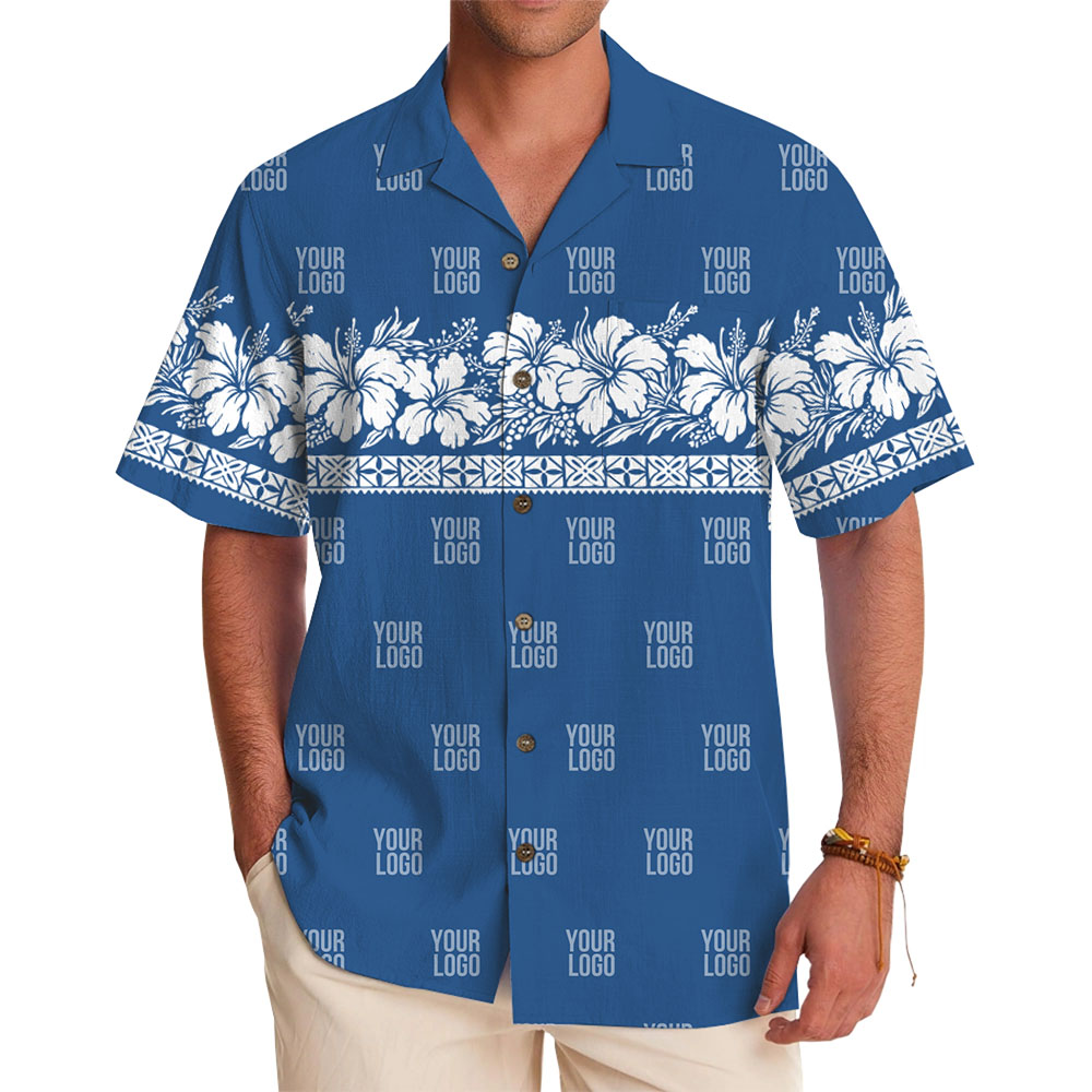 Logo Customization Elegant Hibiscus Design Hawaiian Shirt - variant image 1