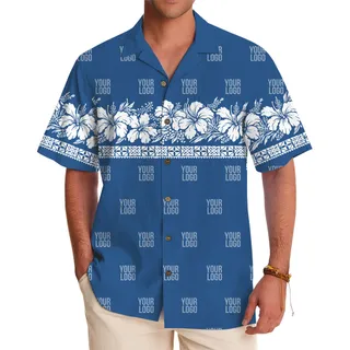 Logo Customization Elegant Hibiscus Design Hawaiian Shirt