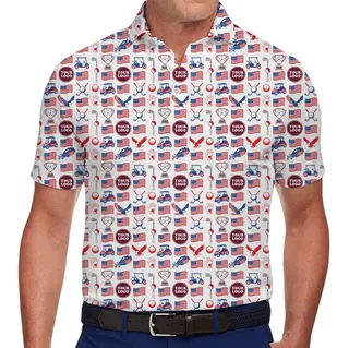 Patriotic Pride Golf Polo Shirt With Custom Logo
