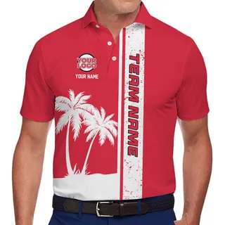 Palm Vacation Custom Polo Shirt With Name and Logo