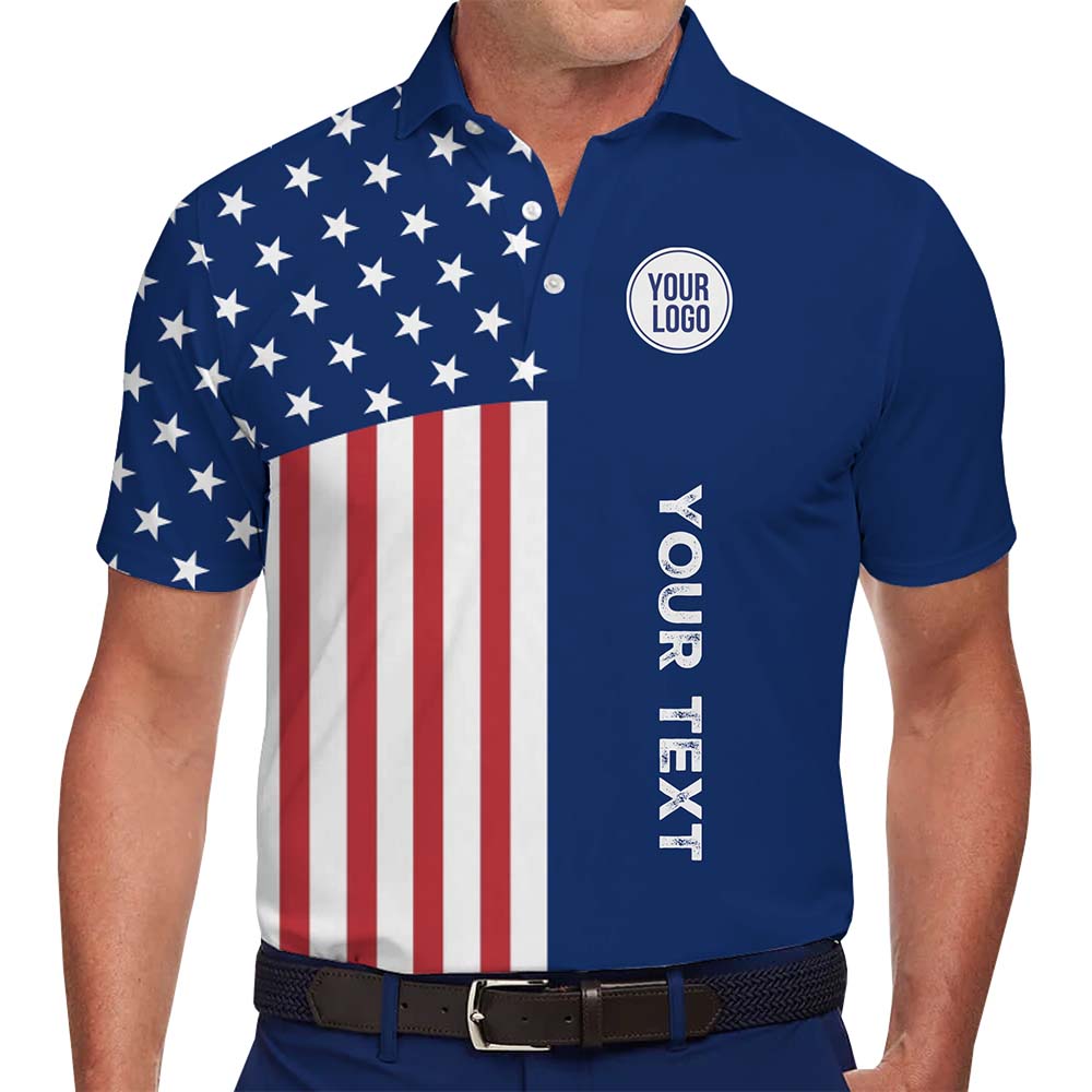 4th of July Custom Team Polo With Logo And Text - variant image 1