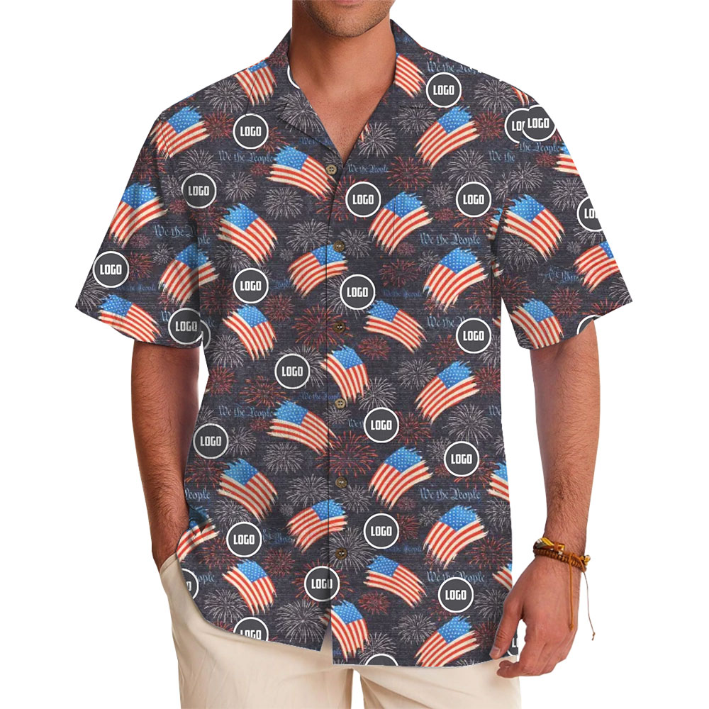 Celebrate American Pride with a Customizable Patriotic Hawaiian Shirt - variant image 1
