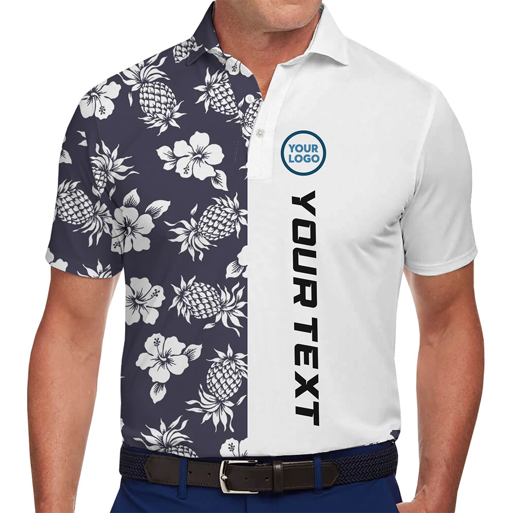 Elegant Customizable Polo Shirt with Tropical Flair - variant image 1