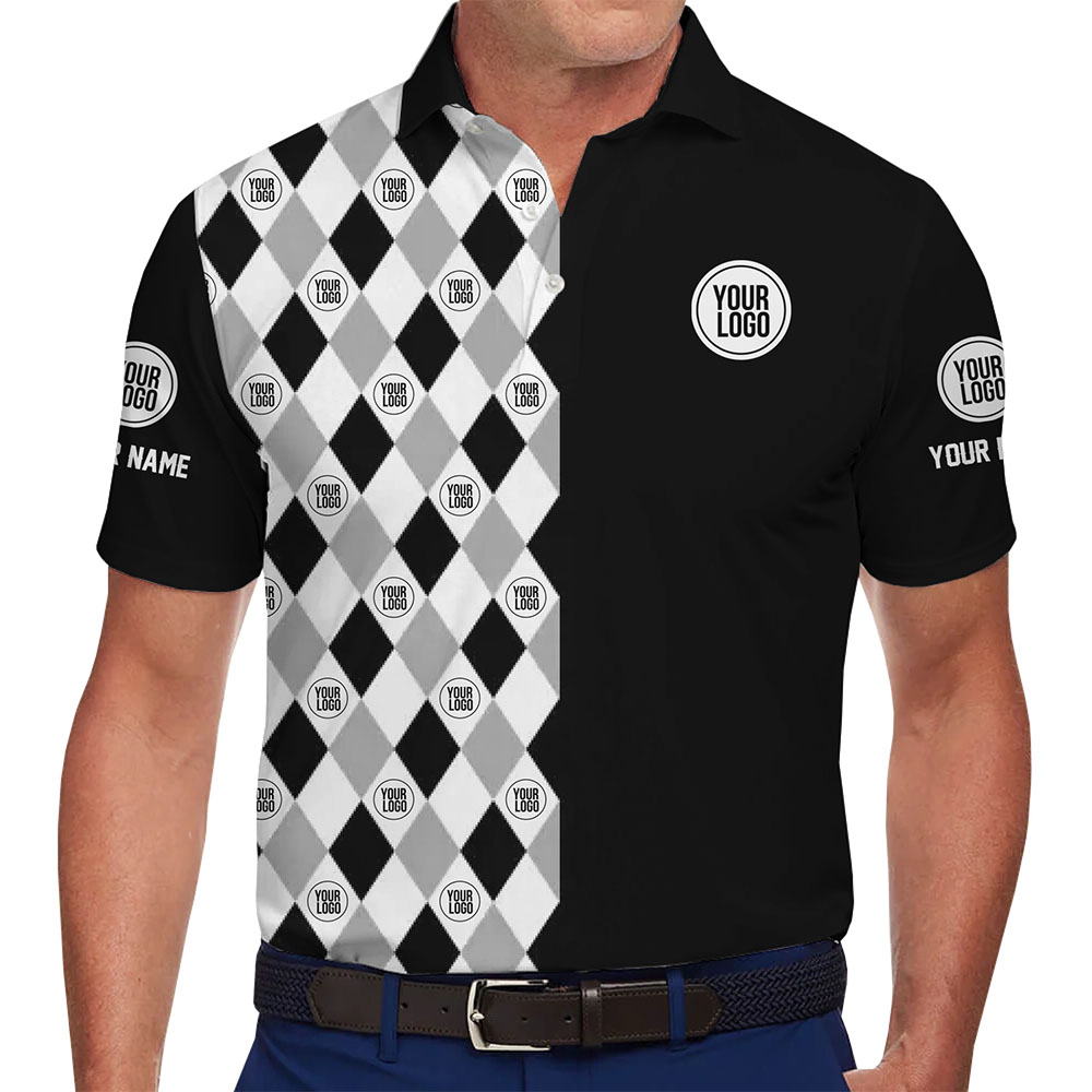 [15 Colors] Custom Argyle Pattern Polo Shirt With Logo And Name - variant image 1