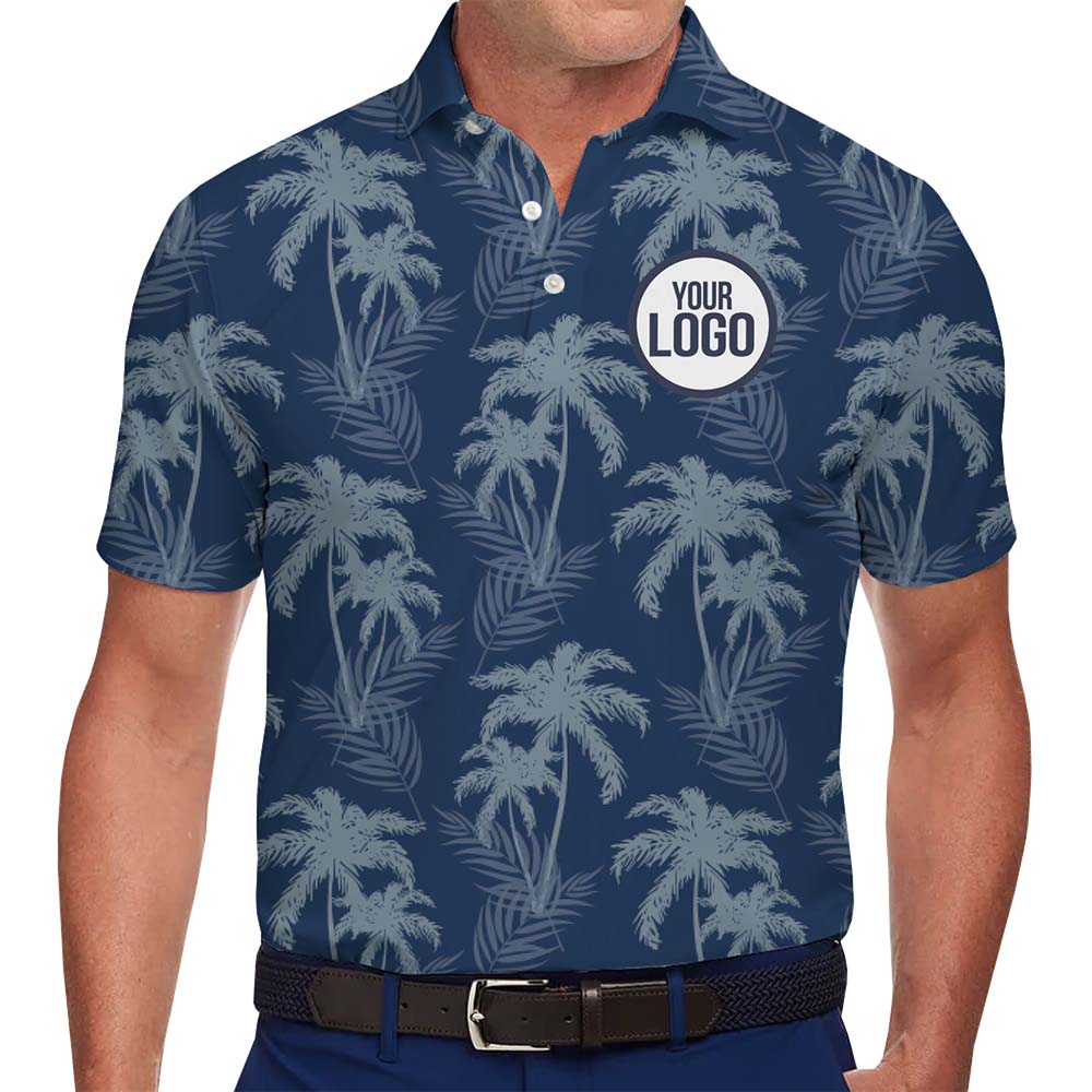 Tropical Style Custom Logo Polo Shirt With Preview - variant image 1