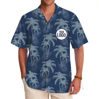 Palm Tree Hawaiian Shirt With Custom Logo and Text