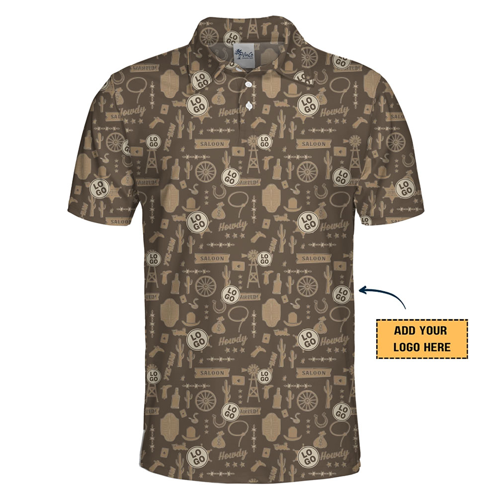 Rustic Logo Polo with Saloon-Inspired Western Patterns