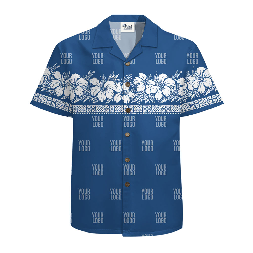 Logo Customization Elegant Hibiscus Design Hawaiian Shirt