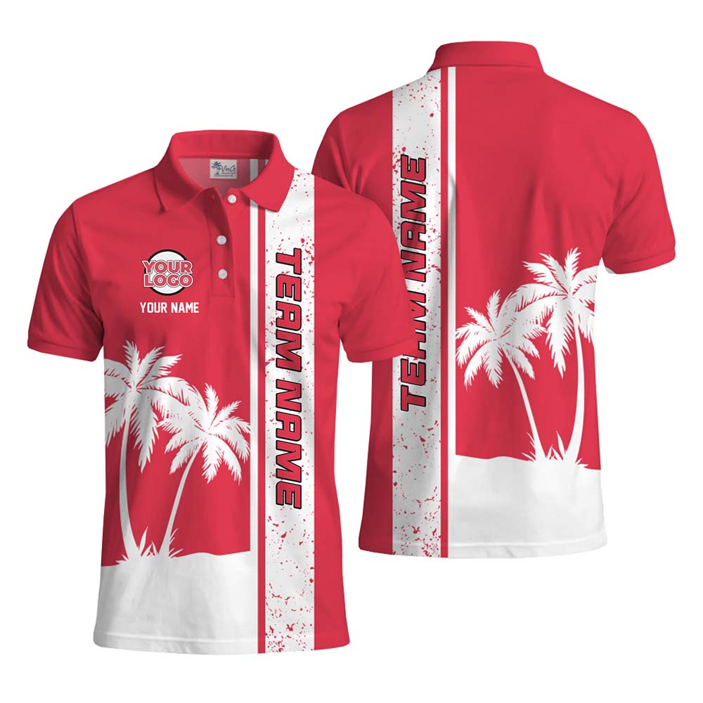 Palm Vacation Custom Polo Shirt With Name and Logo
