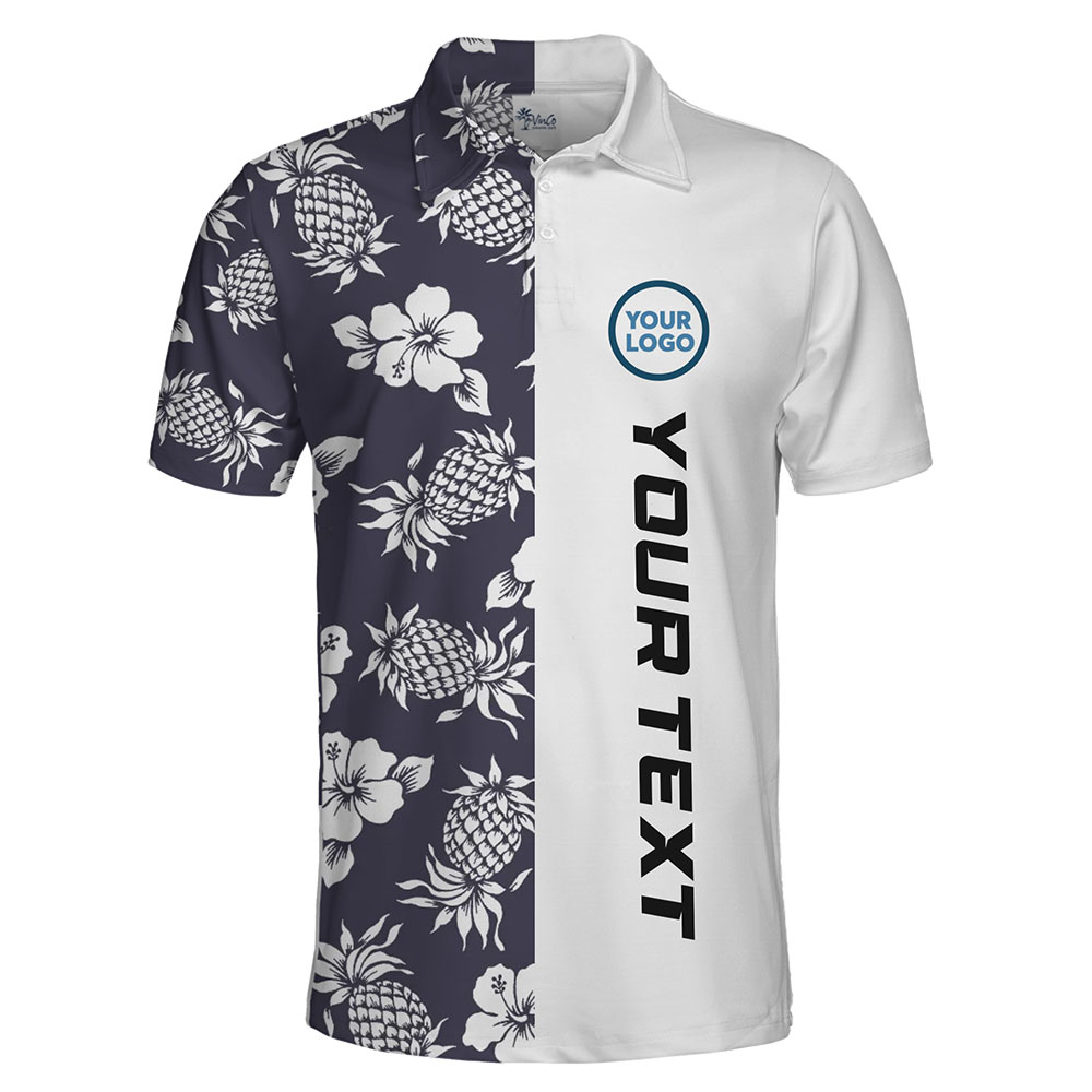 Elegant Customizable Polo Shirt with Tropical Flair