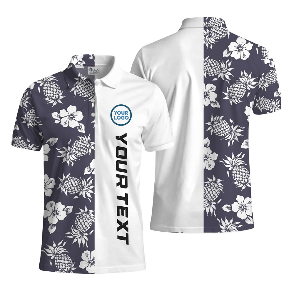 Elegant Customizable Polo Shirt with Tropical Flair