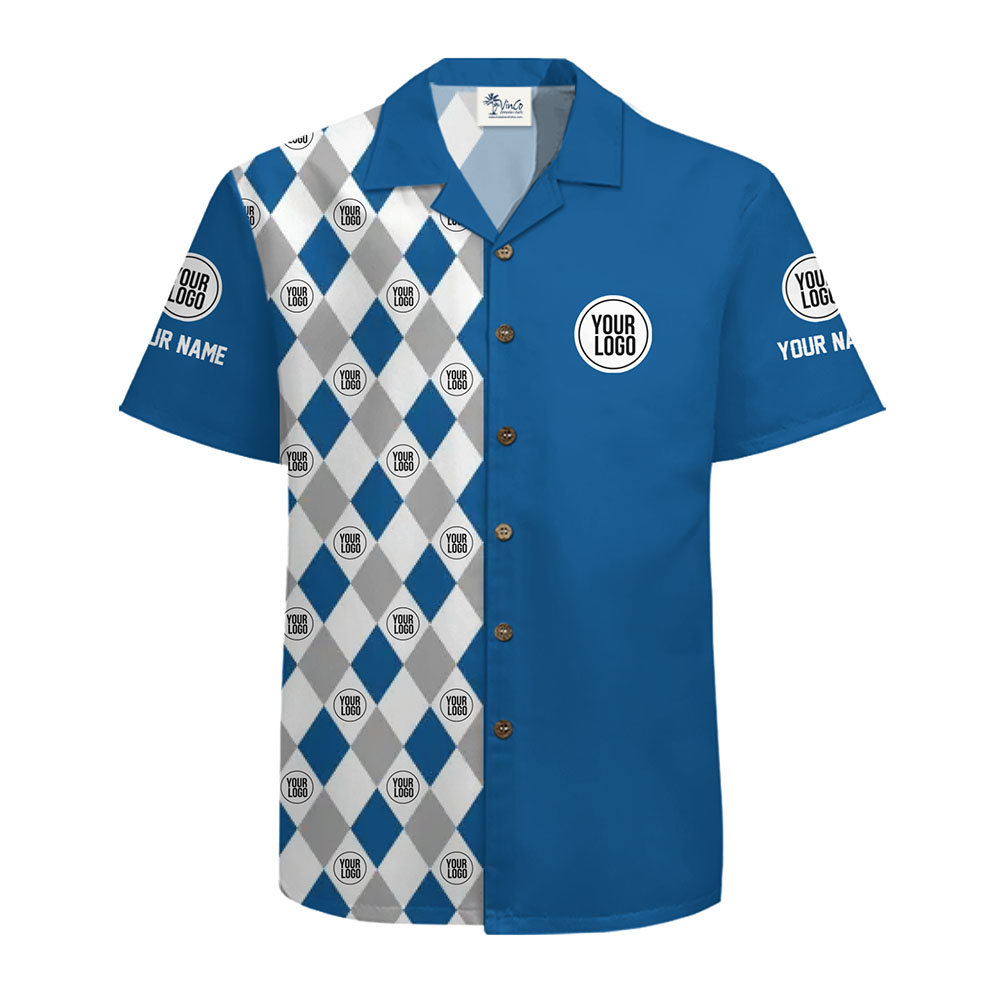 [15 Colors] Personalized Team Hawaiian Shirt Featuring Logo and Name