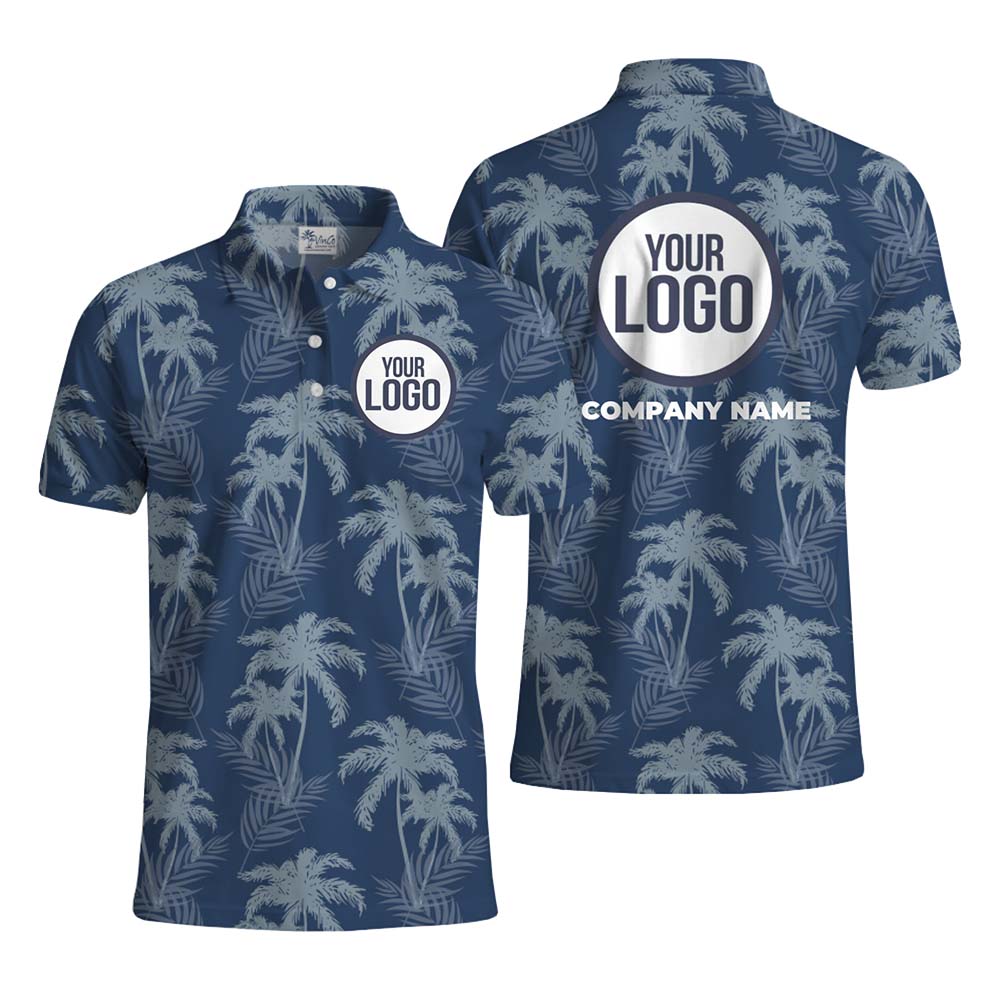 Tropical Style Custom Logo Polo Shirt With Preview