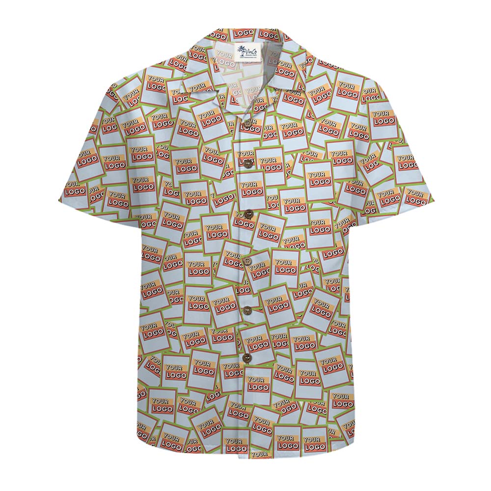Full Print Custom Logo Button Up Shirt With Live Preview