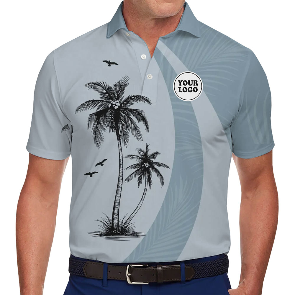 Custom Branding Polo with Minimalist Palm Tree Graphics for Stylish Teams - variant image 1