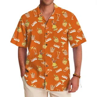 Hawaiian Shirt for Events Featuring Custom Logo and Vibrant Island Patterns
