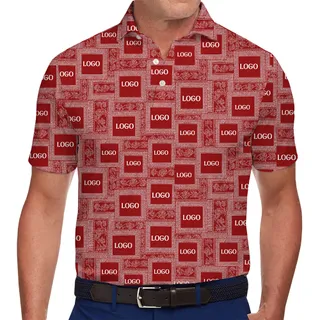 Personalized Logo Polo with Bold Red Bandana Design for Team Wear