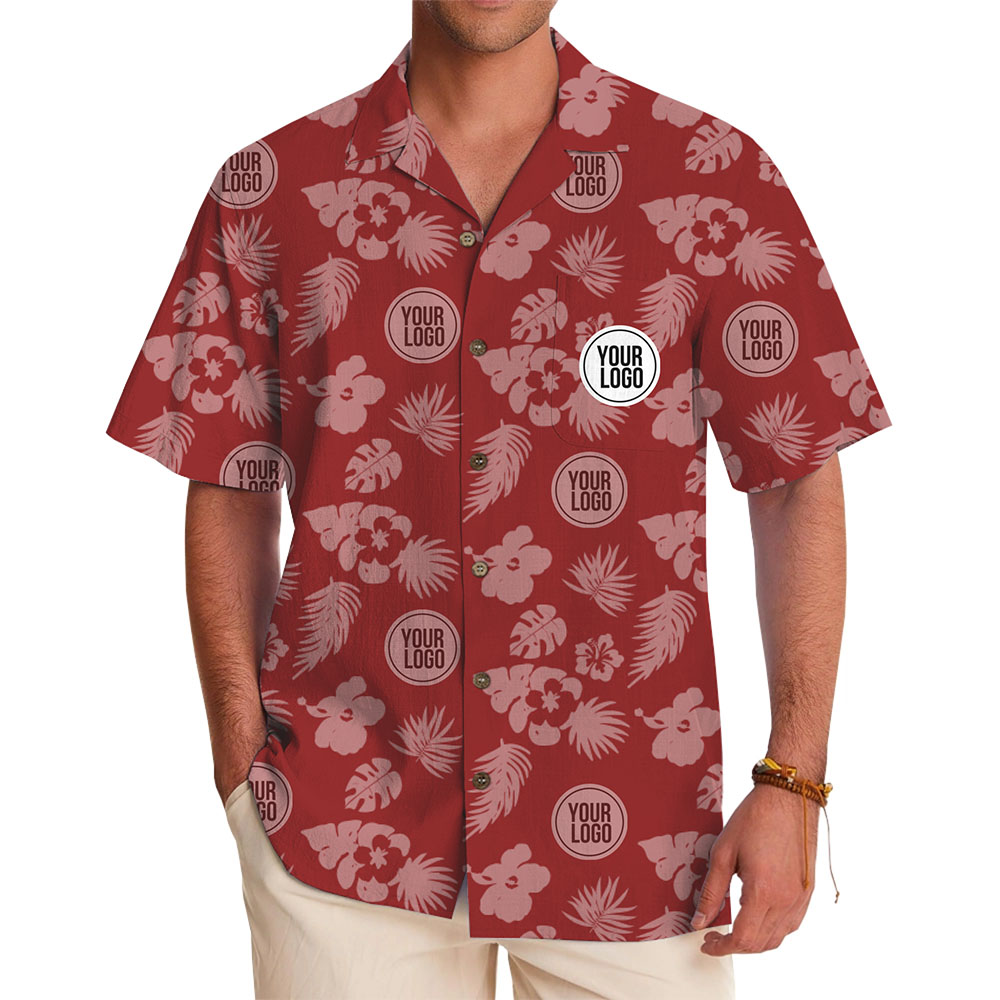 Elegant Custom Logo Hawaiian Shirt with Stylish Flower Print - variant image 1