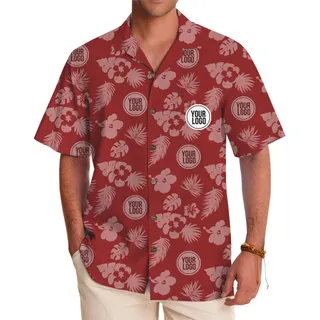 Elegant Custom Logo Hawaiian Shirt with Stylish Flower Print