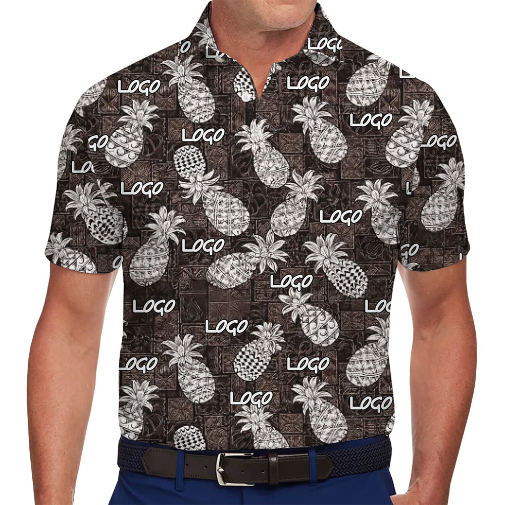 Personalized Corporate Polo with Tropical Pineapple Accents and Custom Logo - variant image 1