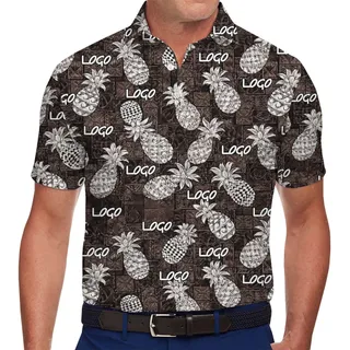Personalized Corporate Polo with Tropical Pineapple Accents and Custom Logo