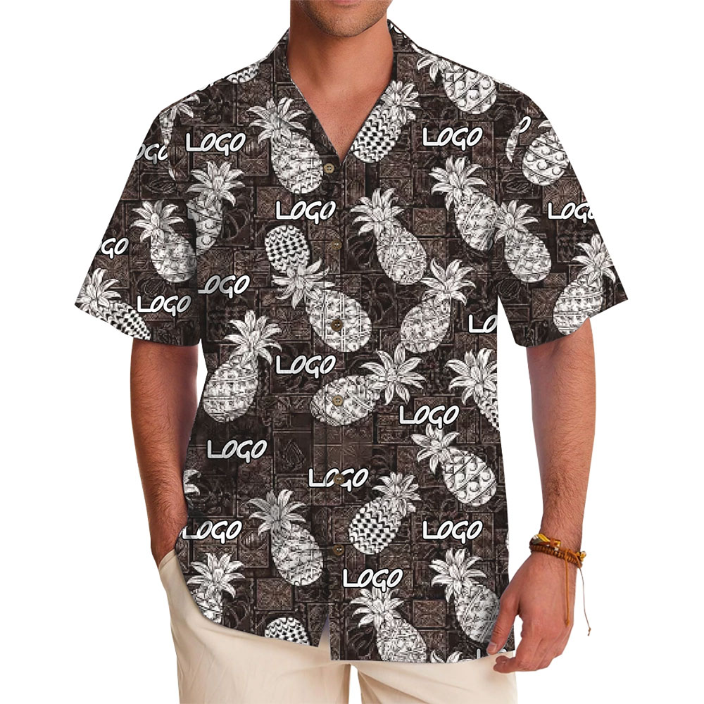 Unique Hawaiian Shirt with Pineapple Designs and Customizable Logos - variant image 1