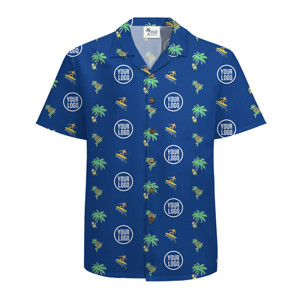 Customizable Beach Vibe Hawaiian Shirt With Logo - variant image 1