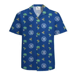 Customizable Beach Vibe Hawaiian Shirt With Logo