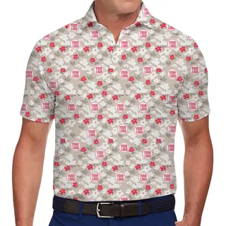 Personalized Logo Polo Shirt with Floral Pattern