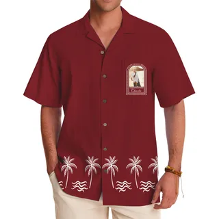 [Live Preview] Personalized Photo and Custom Text Island Aloha Shirt