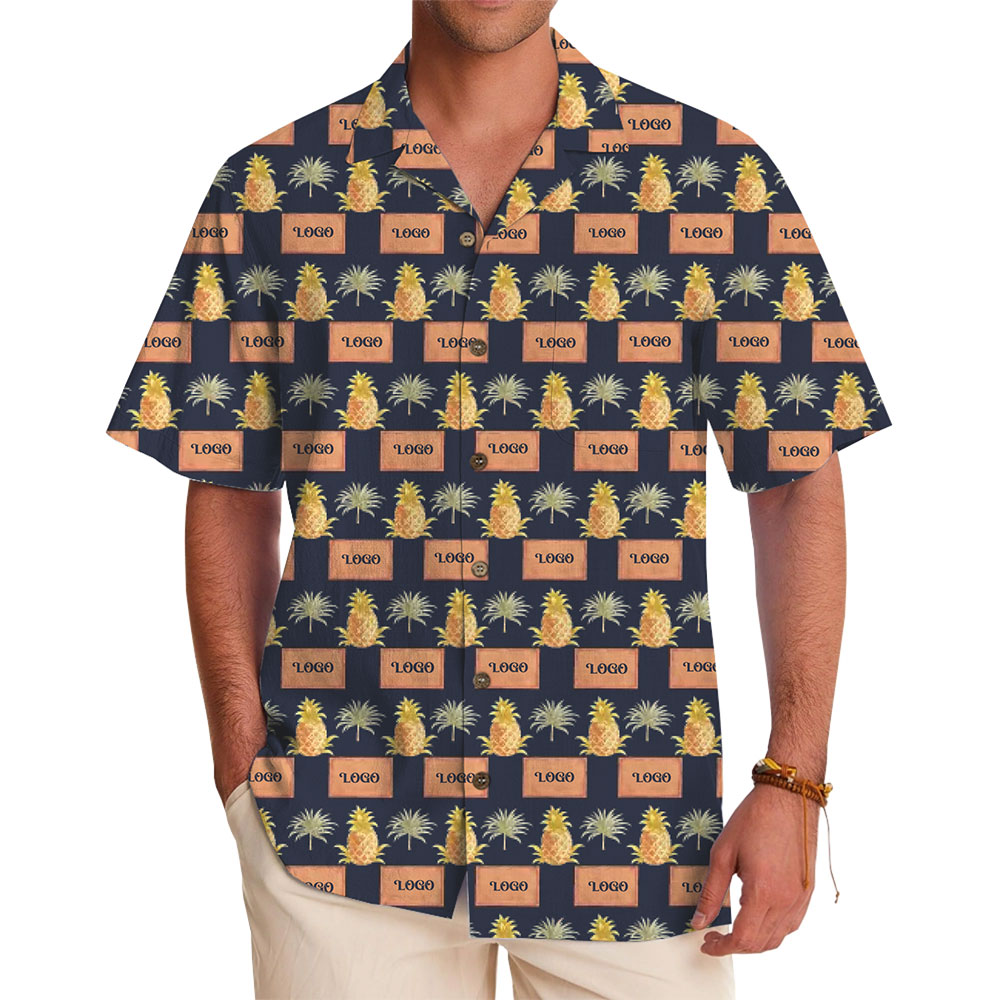 Custom Pineapple Hawaiian Shirt with Personalized Logo Design - variant image 1