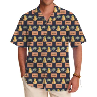 Custom Pineapple Hawaiian Shirt with Personalized Logo Design