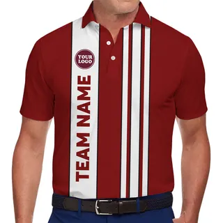 Custom Logo And Name Stripe Polo Shirt With Preview