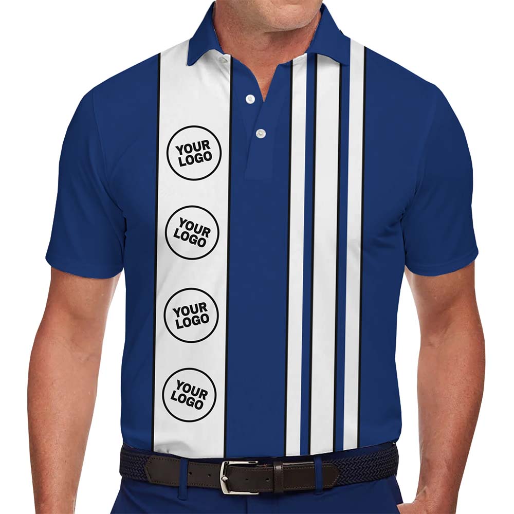 Modern Classic Stripe Polo With Custom Logo And Team Name - variant image 1