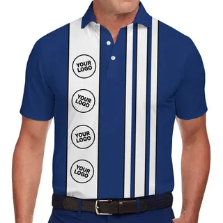 Modern Classic Stripe Polo With Custom Logo And Team Name