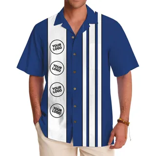 Champion Vertical Stripe Hawaiian Shirt With Logo And Team Name