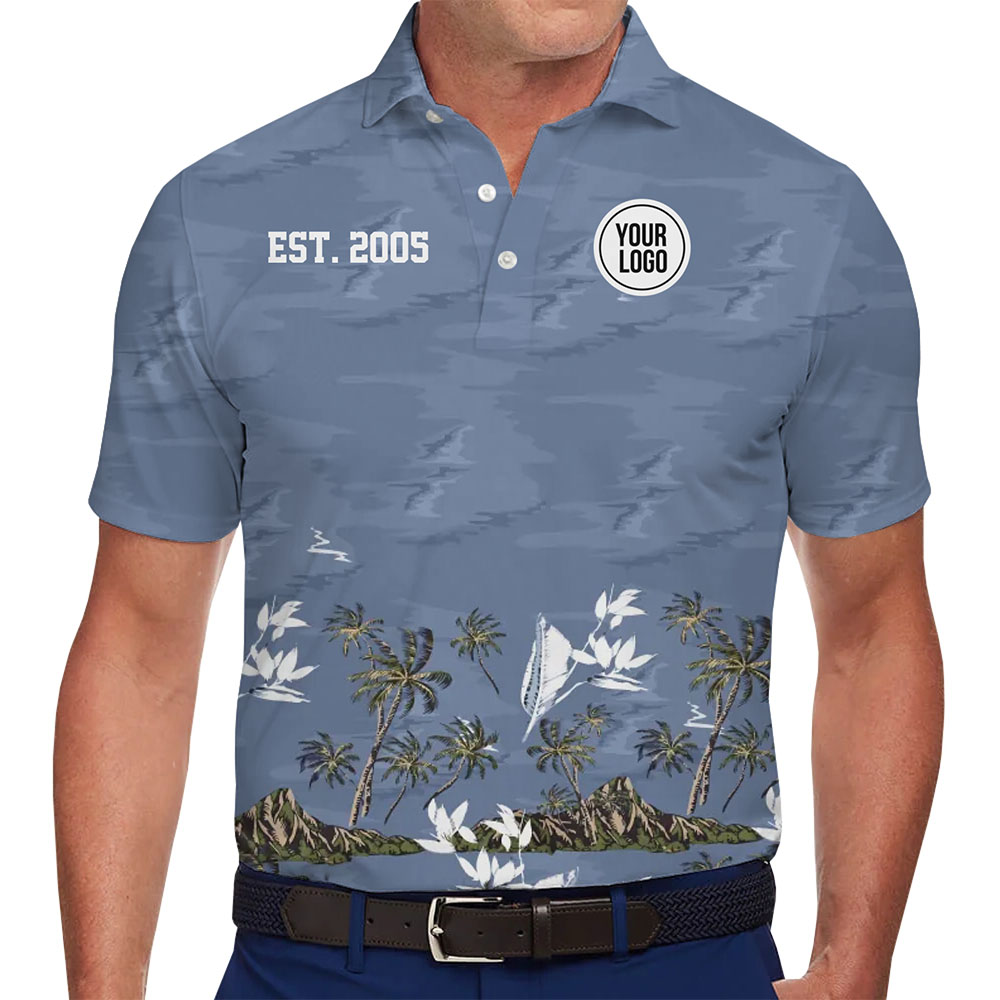 Custom Tropical Polo Shirt With Logo And Text - variant image 1