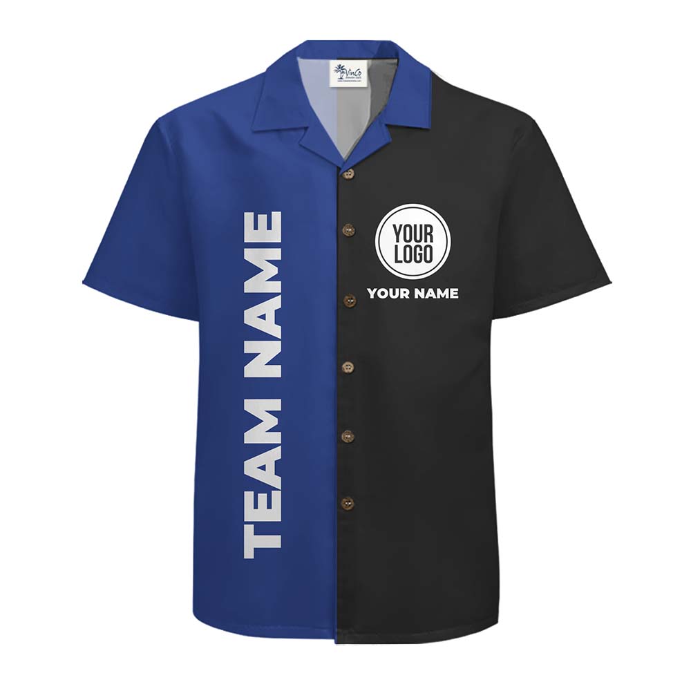 Two Tone Color Custom Hawaiian Shirt With Logo and Text
