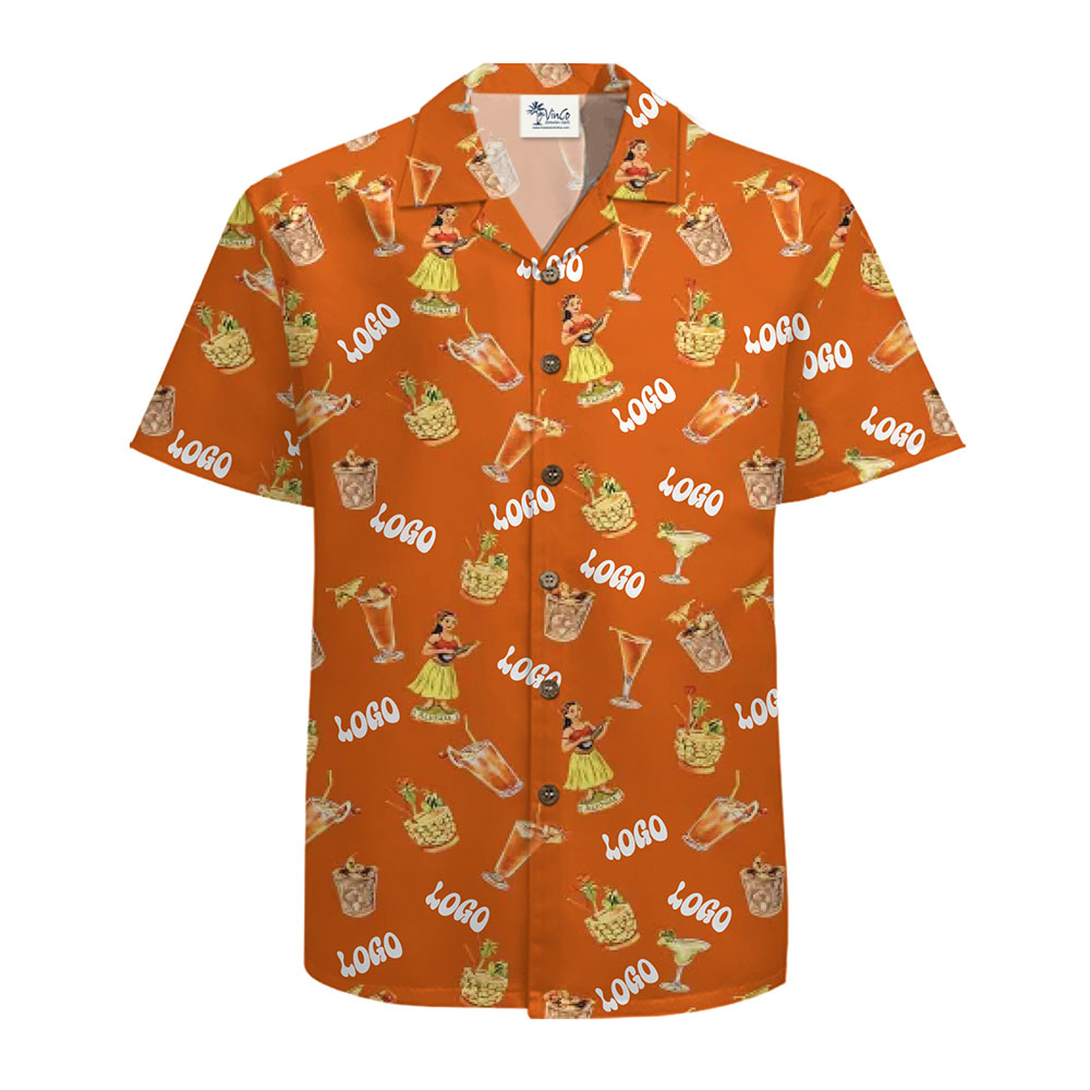 Hawaiian Shirt for Events Featuring Custom Logo and Vibrant Island Patterns