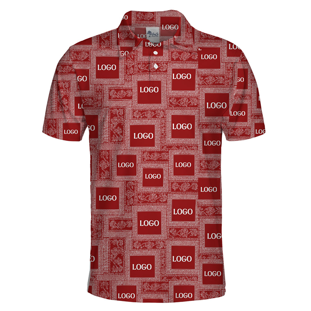 Personalized Logo Polo with Bold Red Bandana Design for Team Wear