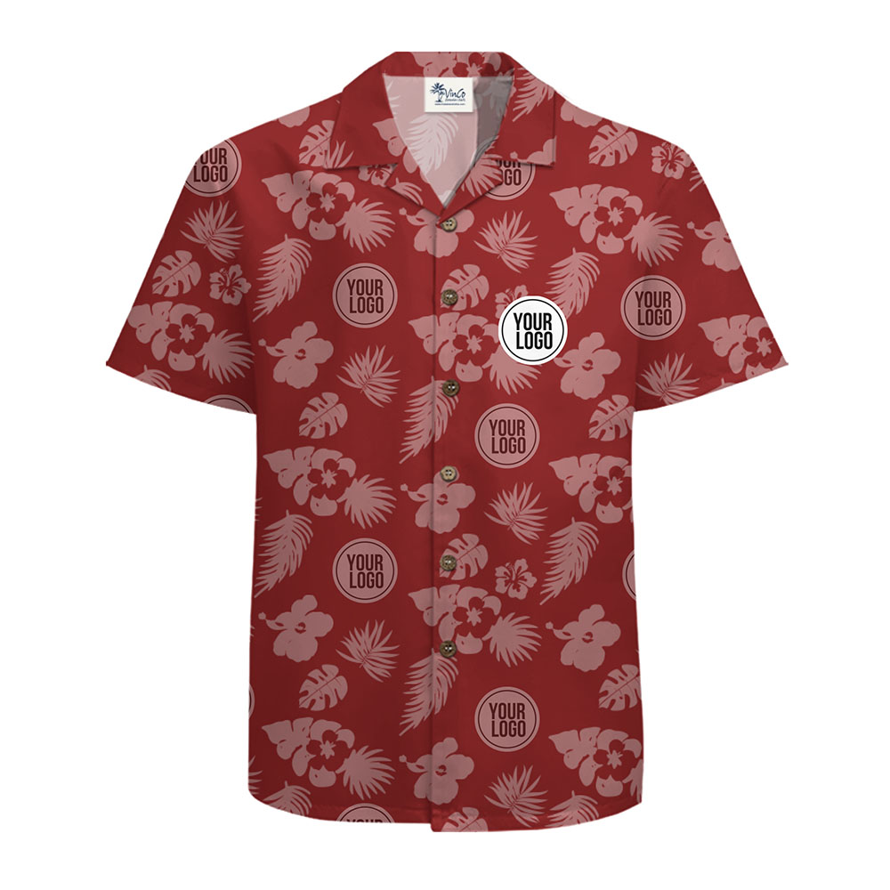 Elegant Custom Logo Hawaiian Shirt with Stylish Flower Print