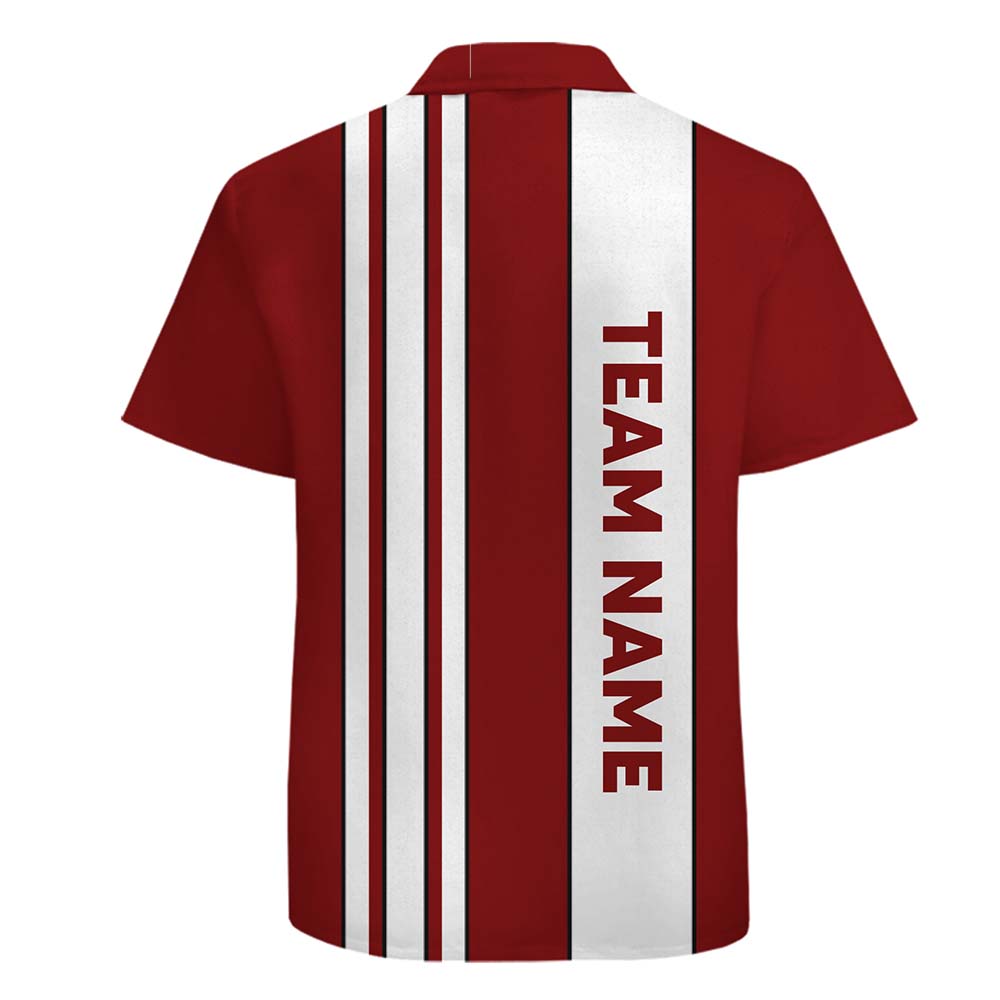 Executive Stripe Custom Logo Hawaiian Shirt With Team Name
