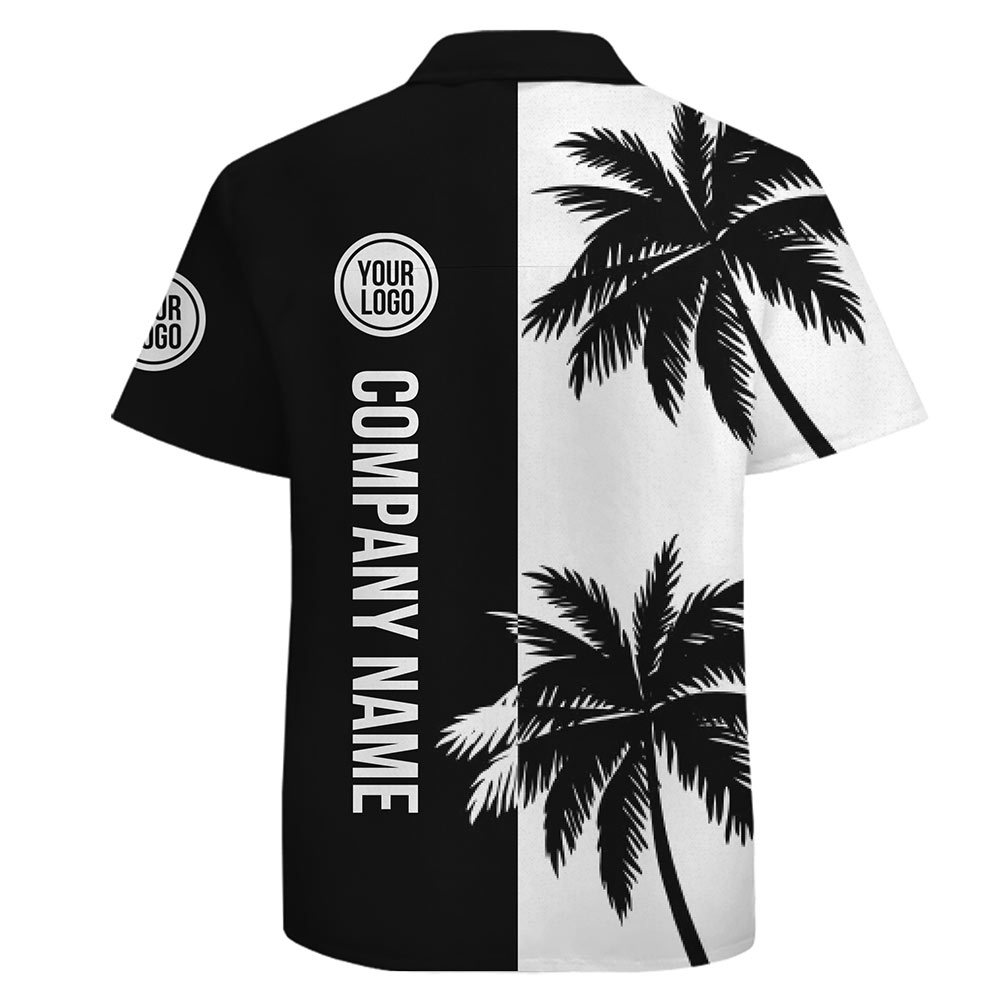 Custom Company Logo Hawaiian Shirt With Palm Print