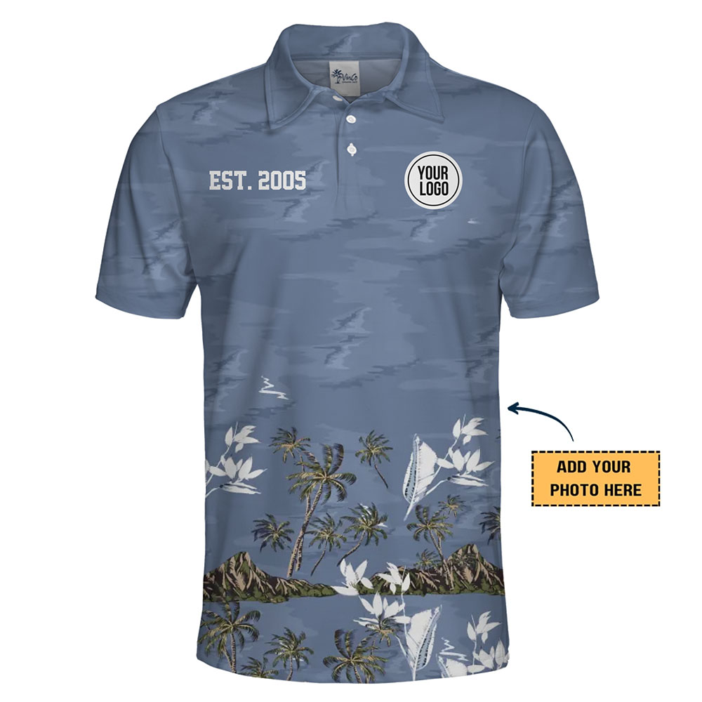 Custom Tropical Polo Shirt With Logo And Text