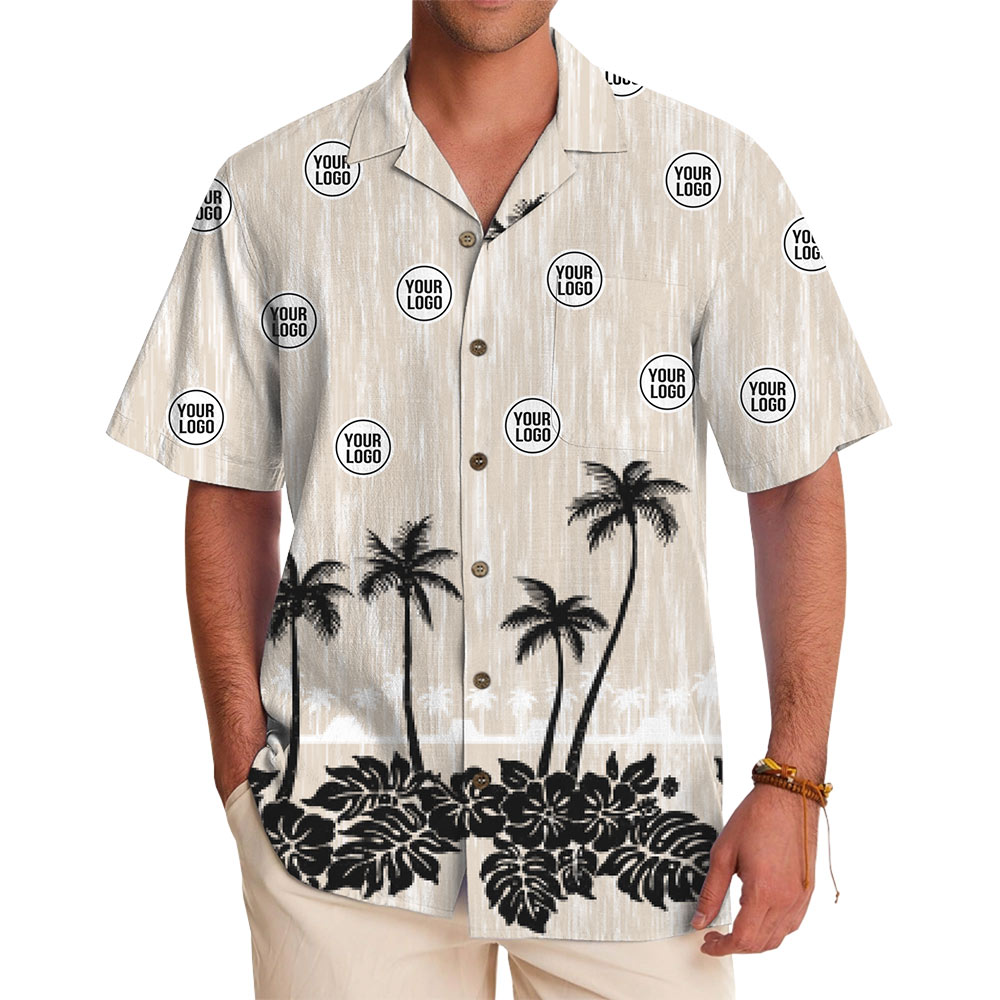 Custom Logo Palm Silhouette Hawaiian Shirts - variant image 1