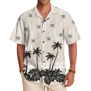 Custom Logo Palm Silhouette Hawaiian Shirts